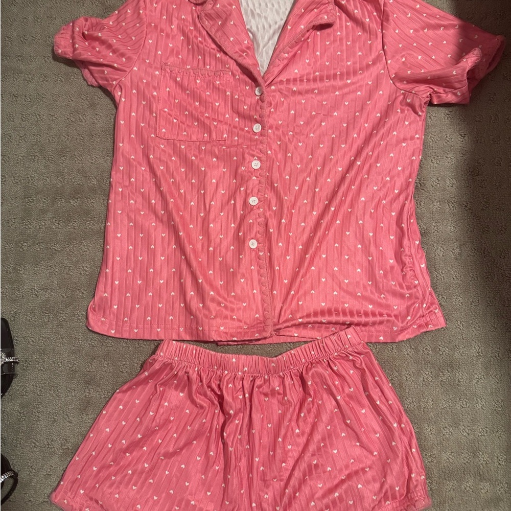 Pink Heart Women's Pajama Set